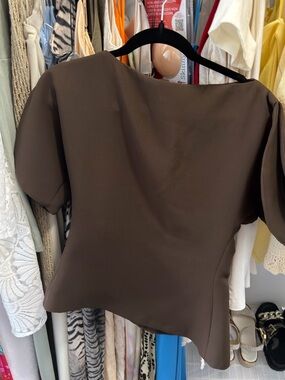 Report Collection Brown Short Sleeve Blouse